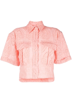 Forte Dei Marmi Couture embroidered cotton cropped shirt - Pink