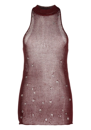 Durazzi Milano bead-embellished knit sleeveless top - Red