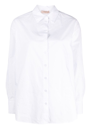 TWINSET chain-link belt poplin shirt - White