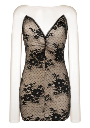Wolford strapless lace-panel dress - Black