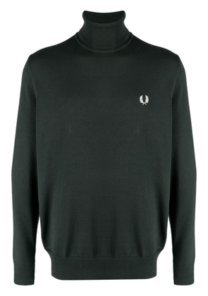 Fred Perry logo-embroidered roll-neck jumper - Green