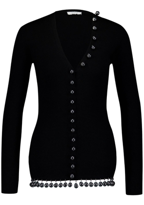 Rabanne bead-embellished wool cardigan - Black