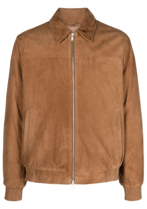 Lardini zip-up suede bomber jacket - Brown