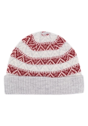 Eleventy intarsia-knit beanie hat - Grey