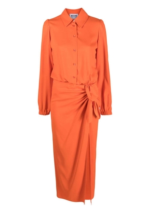 MOSCHINO JEANS long-sleeve maxi shirt dress - Orange