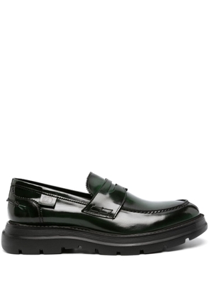 Giuliano Galiano Freddie penny-slot leather loafers - Green