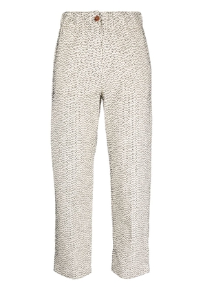 Alysi polka-dot cropped trousers - Neutrals