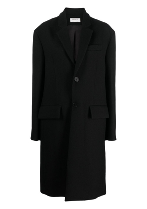 Gauchère single-breasted wool-silk blend coat - Black
