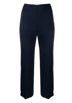TWINSET pearl-embellished cropped trousers - Blue