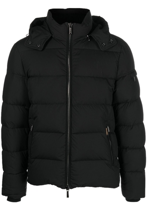 Moorer padded zip-up hooded down jacket - Black