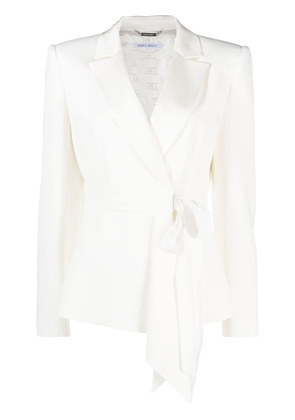 Alberta Ferretti long-sleeve tie-fastening blazer - White