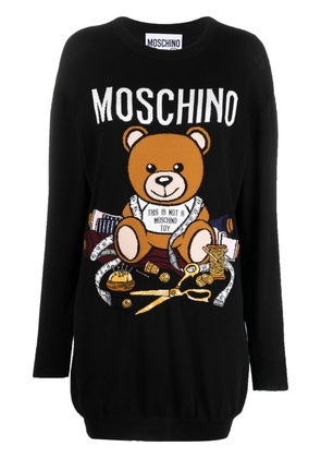 Moschino intarsia-knit cotton mini dress - Black
