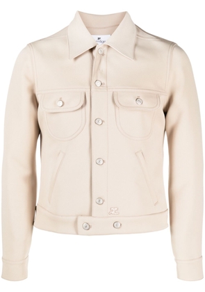 Courrèges button-up cotton shirt jacket - Brown