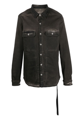 Rick Owens DRKSHDW garment-dyed shirt jacket - Brown