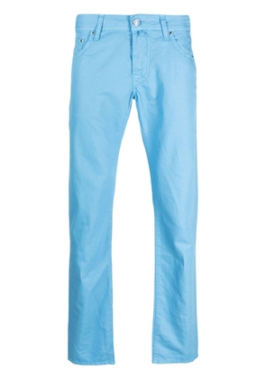 Jacob Cohën logo-embroidered straight-leg trousers - Blue