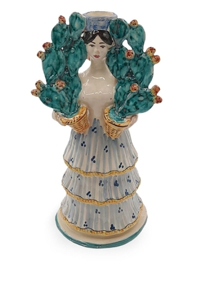 Les-Ottomans Cactus Woman porcelain candle holder - Multicolour