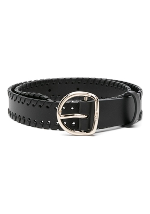 Chloé Mony whipstitch-trim leather belt - Black