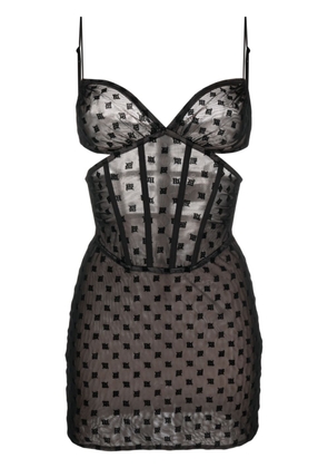 MISBHV monogram-pattern corset minidress - Black