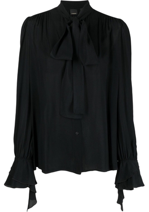 PINKO bow-detail draped shirt - Black