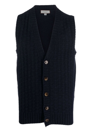 Canali ribbed wool-blend vest - Blue
