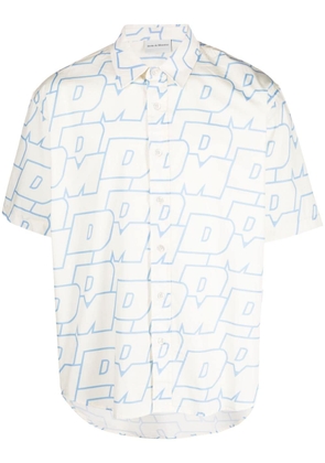 Drôle De Monsieur monogram-pattern cotton shirt - Neutrals