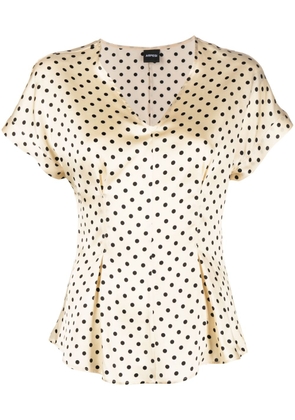 ASPESI polka-dot flared silk blouse - Neutrals