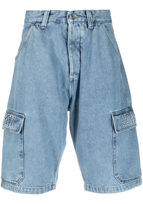 Tommy Jeans logo-patch cotton drop-crotch shorts - Blue