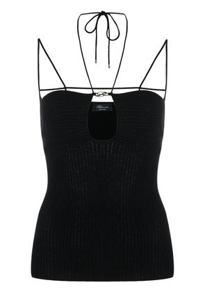 Blumarine cut-out ribbed knit top - Black
