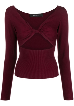 Federica Tosi knot-detail knitted top - Red