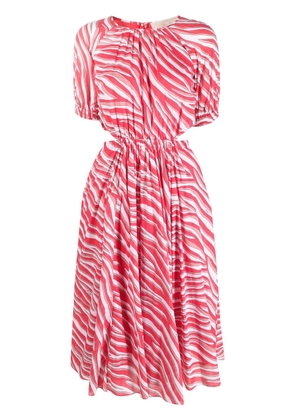 Michael Michael Kors zebra-print cotton midi dress - Pink