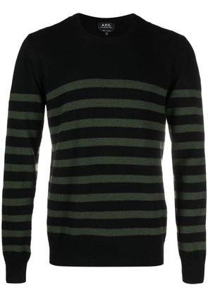 A.P.C. striped wool jumper - Black