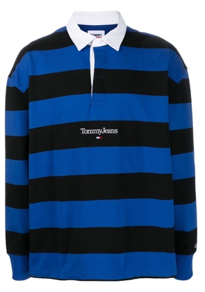 Tommy Jeans long-sleeve striped polo shirt - Black