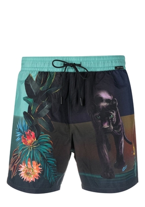 ETRO graphic-print drawstring swim shorts - Green