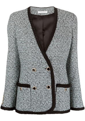 Alessandra Rich double-breasted tweed jacket - Blue