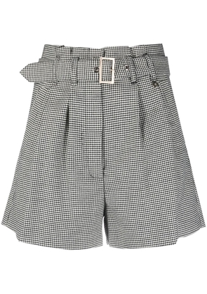 LIU JO houndstooth-pattern tailored shorts - White