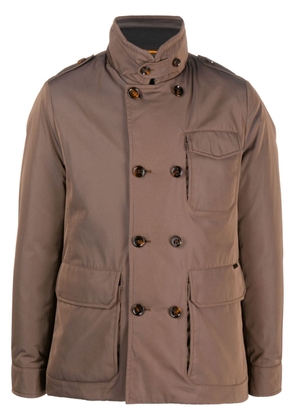 Moorer double-breasted padded jacket - Brown