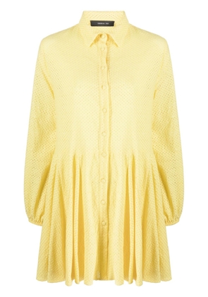 Federica Tosi pointelle-knit cotton shirtdress - Yellow
