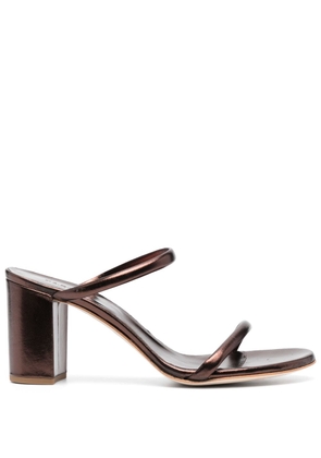 P.A.R.O.S.H. 80mm metallic-effect leather sandals - Brown