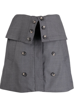 Rokh A-line decorative-buttoned miniskirt - Grey