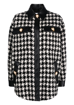 Moschino houndstooth knitted coat - Black