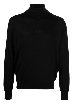 Gcds logo-embroidered roll-neck jumper - Black