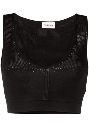 P.A.R.O.S.H. pointelle-knit cropped top - Black