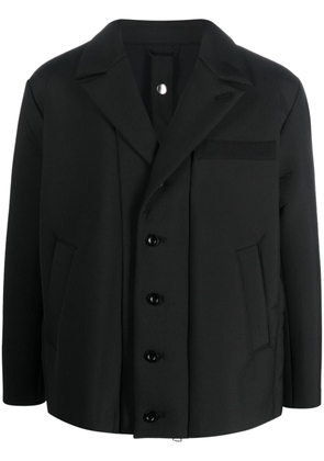 sacai single-breasted padded jacket - Black