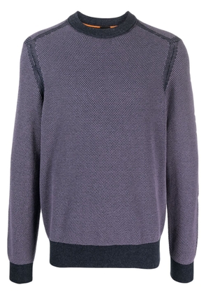 BOSS crew-neck knitted jumper - Purple