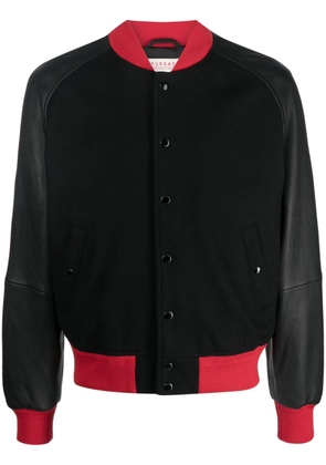 FURSAC press-stud leather bomber jacket - Black