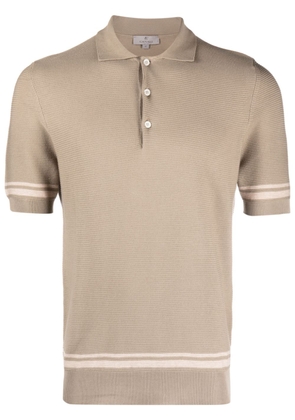 Canali short-sleeve cotton polo shirt - Brown