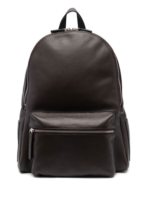 Orciani Micron grained-leather backpack - Brown