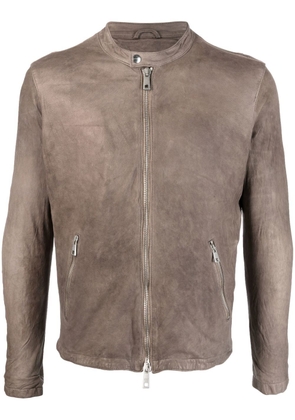 Giorgio Brato zip-up leather jacket - Grey