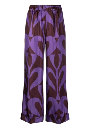 P.A.R.O.S.H. graphic-print high-waisted trousers - Brown