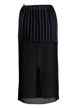 Gauchère striped sheer midi skirt - Blue